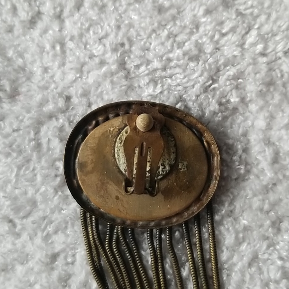 Vintage Jack Smile fringe clip-on earrings - Picture 3 of 6